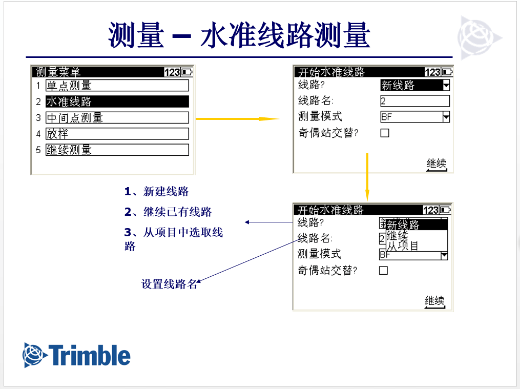 进入水准测量页面