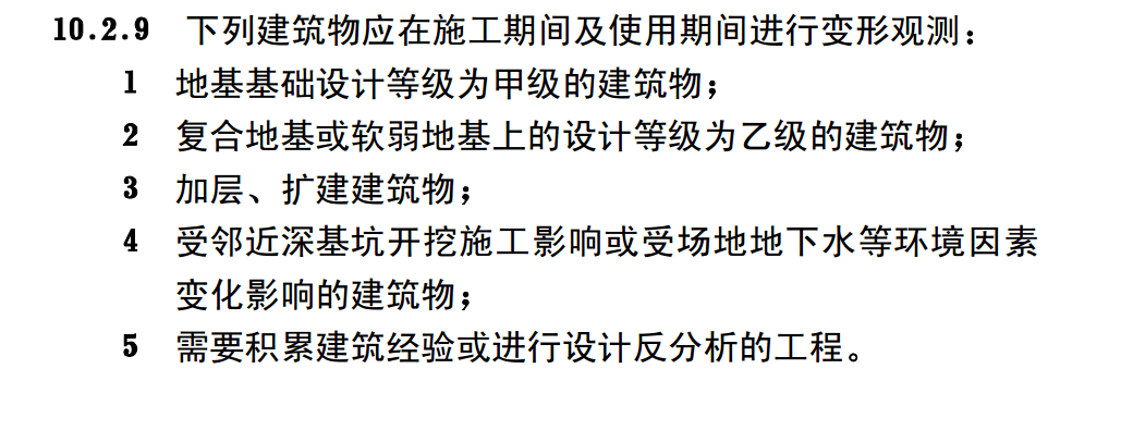 需要进行监测的建筑物